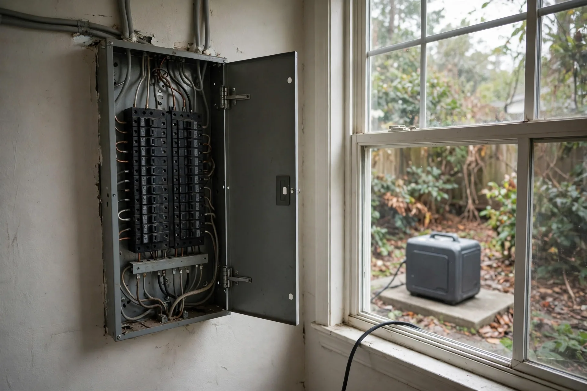 Before photo,  Essential Circuits Generator Installation in Pointer Ridge, by Bowie Generator Company